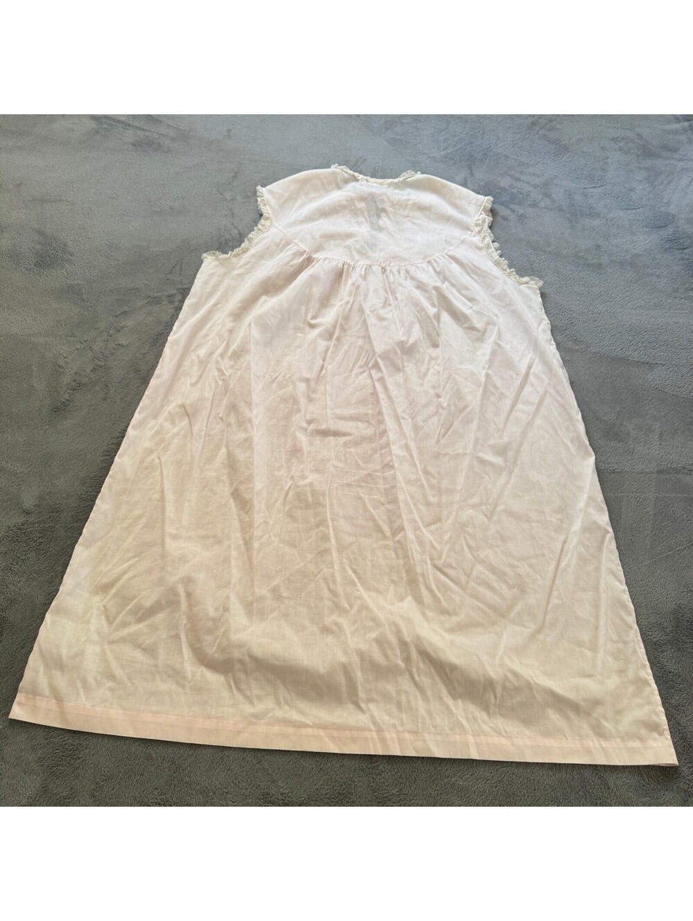 Barbizon Pink Nightgown Sheer Chiffon Embroidered Lace Cottagecore M Vtg - Picture 4 of 7